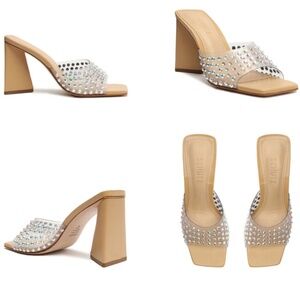 SCHUTZ Lizah Crystal Vinyl Sandal Size 8.5
